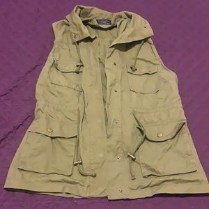 Olive green utility vest